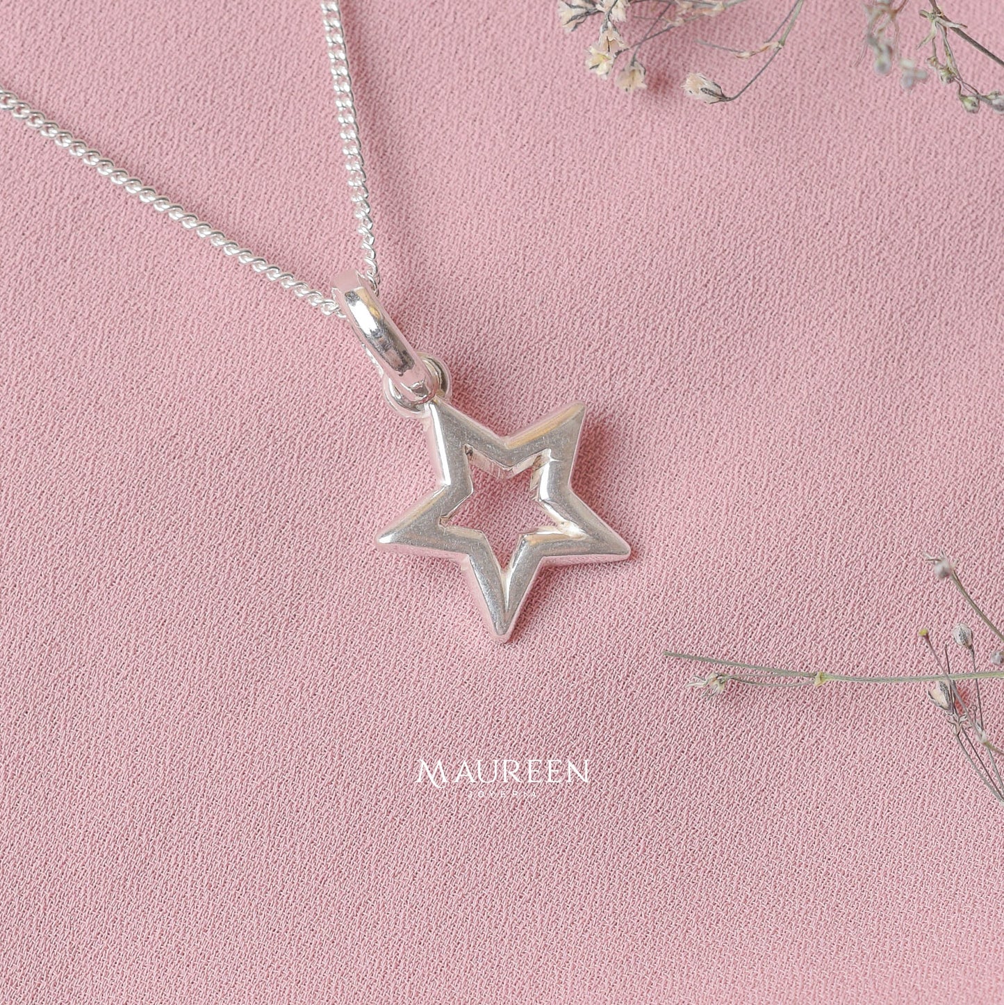 Dije estrella calada - Plata