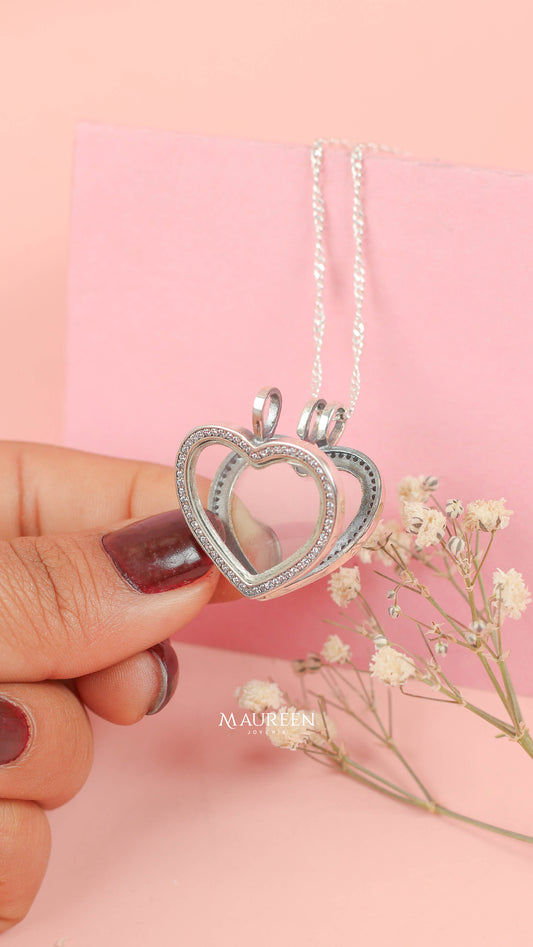 Dije corazon portaretrato - plata