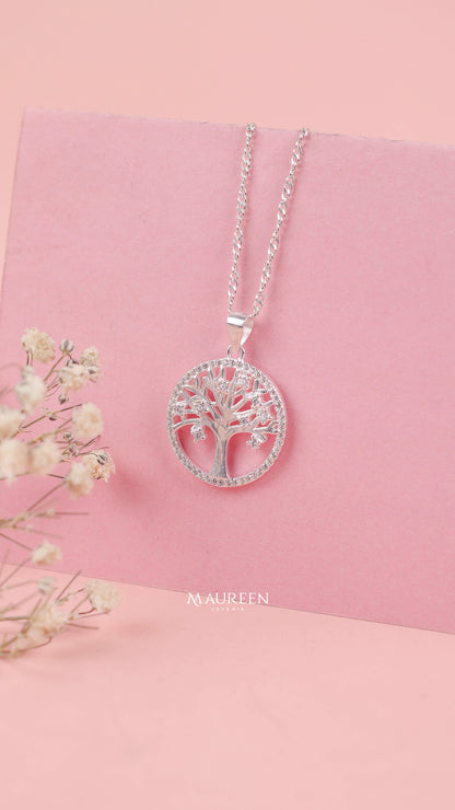 Dije arbol de la vida con circones   Plata