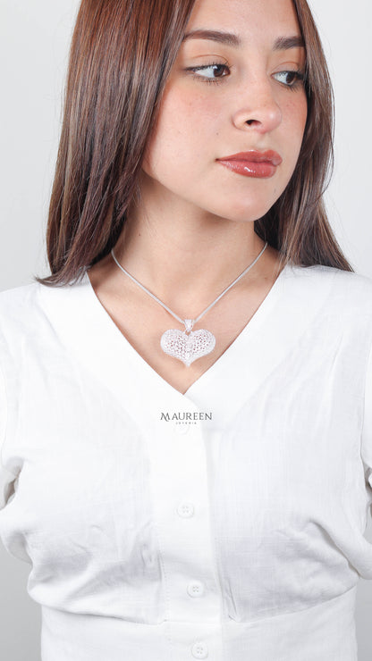 Dije corazon bombacho tejido grande