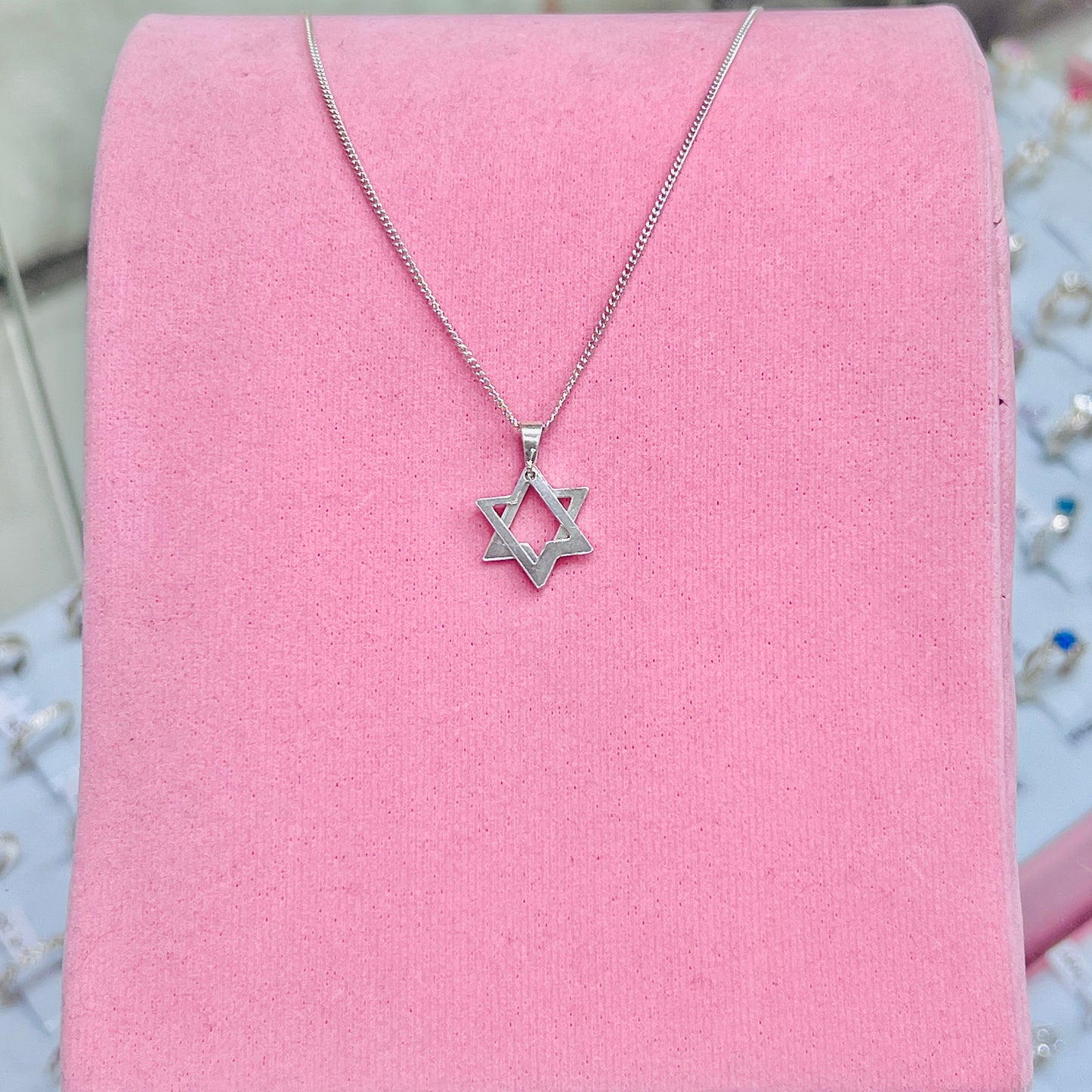 Dije estrella de david movible -  Plata