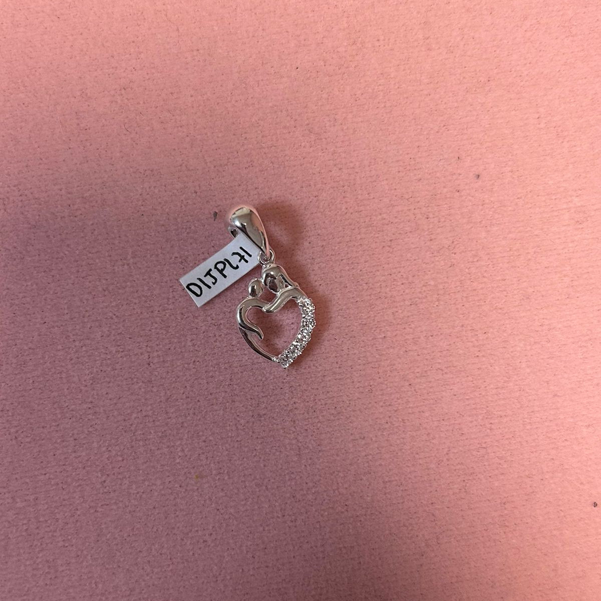 Dije corazón hijo y mama circones - Plata