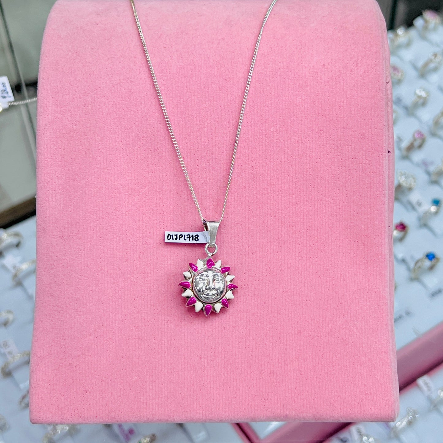 Dije sol bombacho esmaltado -  Plata