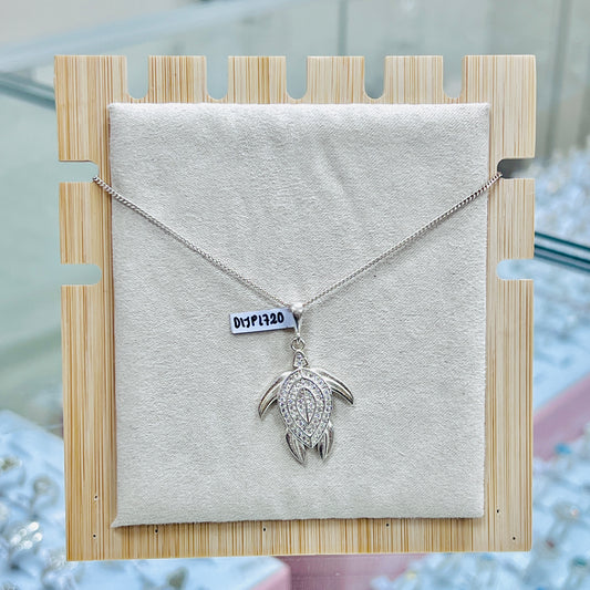 Dije tortuga marina con circones -  Plata