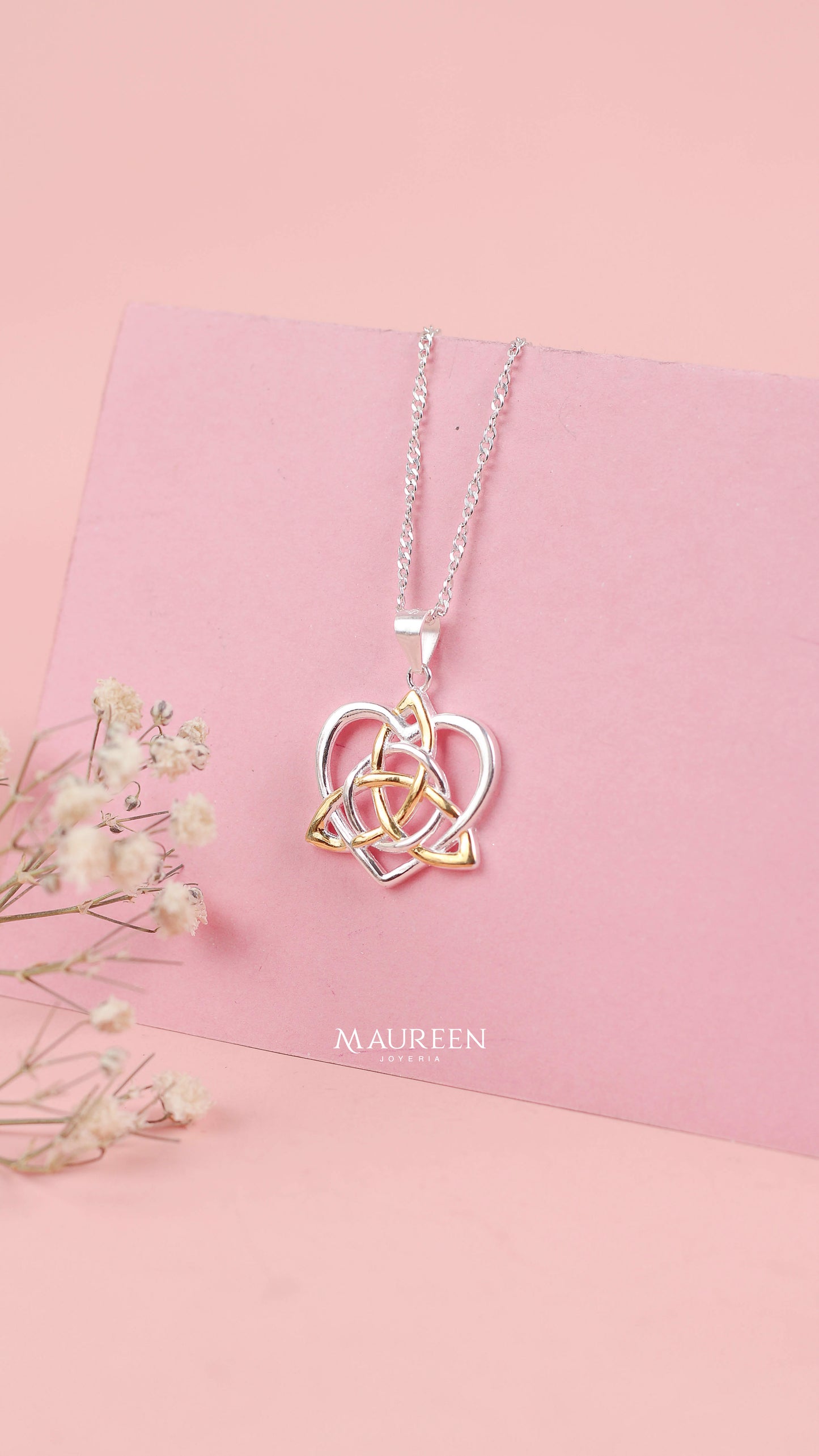 Dije corazón nudo de bruja -  Plata/Oro