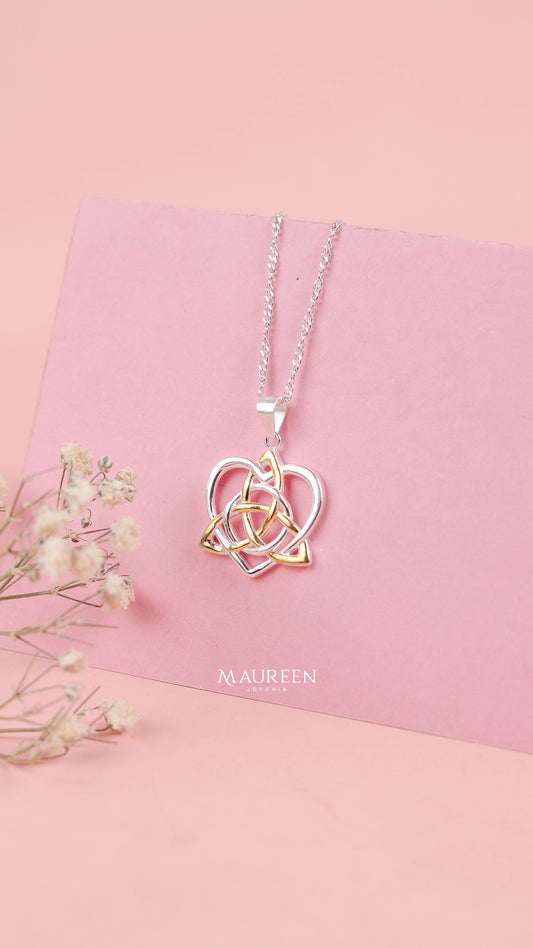 Dije corazón nudo de bruja -  Plata/Oro