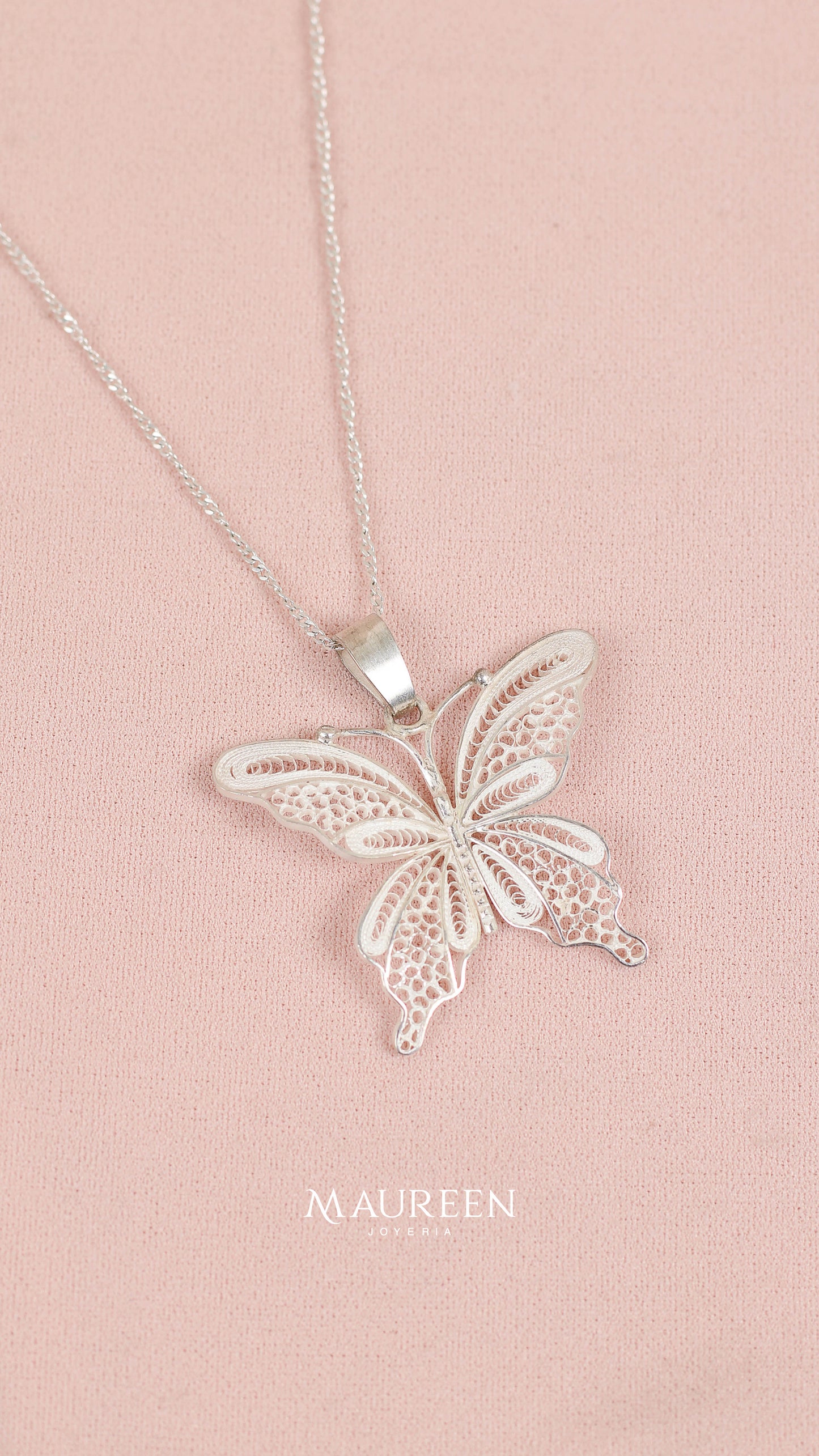 Dije mariposa filigrana - Plata