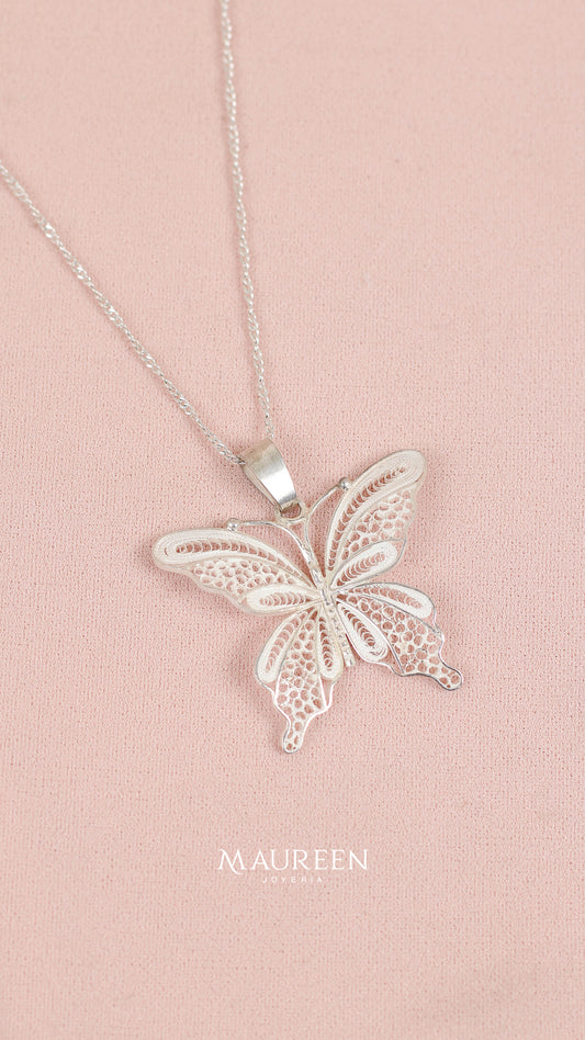 Dije mariposa filigrana - Plata