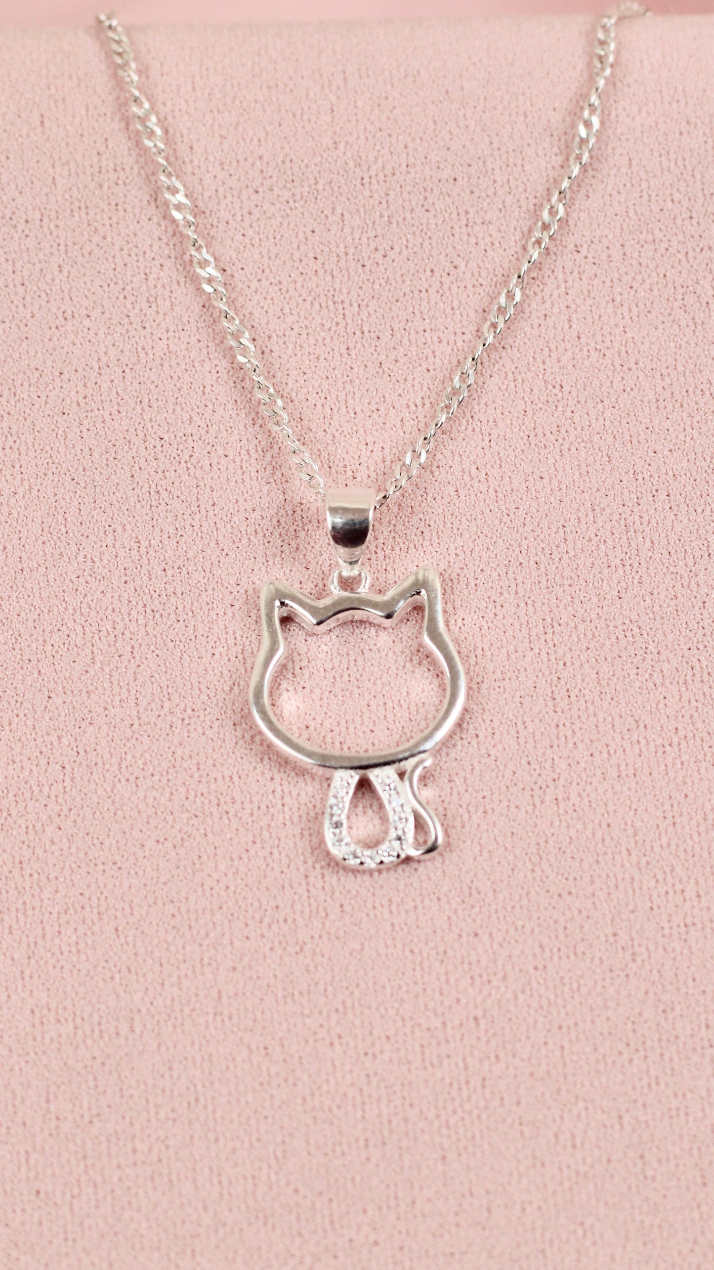 Dije gato con mini circones - Plata