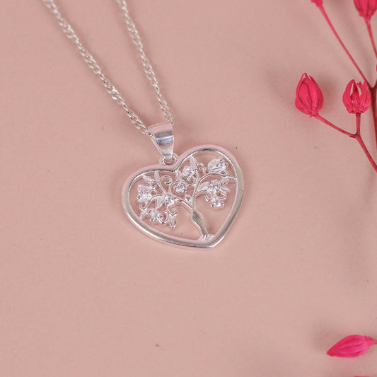 Dije arbol de la vida corazon - Plata