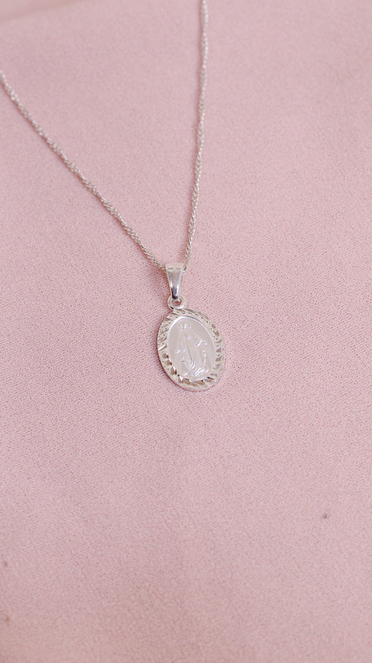Dije Medalla Milagrosa diamantada - Plata