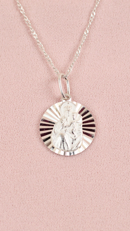 Dije Virgen del Carmen diamantado - Plata