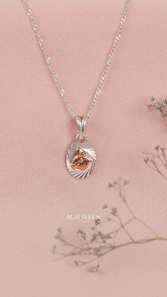 Dije gota con Sagrado Corazon de Jesus - Plata/Oro