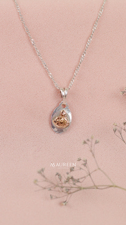 Dije gota con Sagrado Corazon de Jesus - Plata/Oro