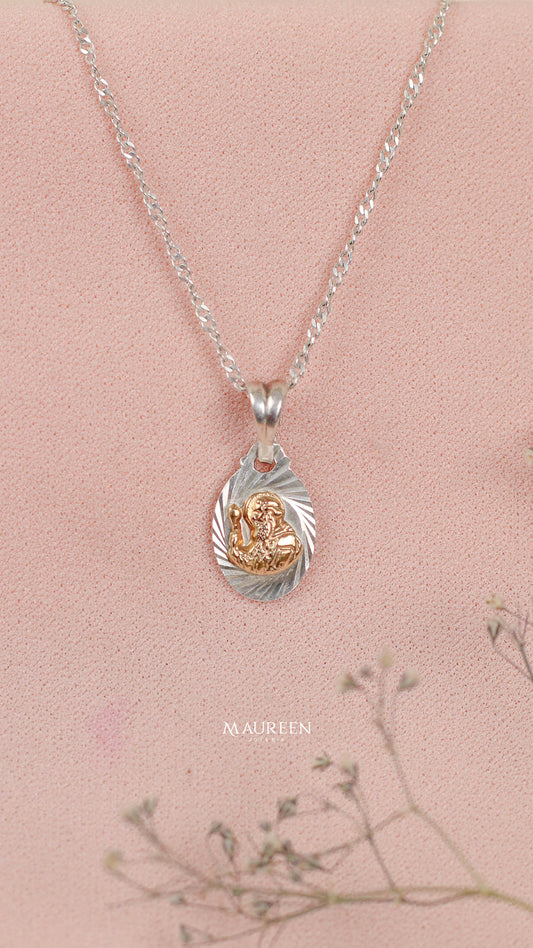 Dije ovalado con San Benito - Plata/Oro