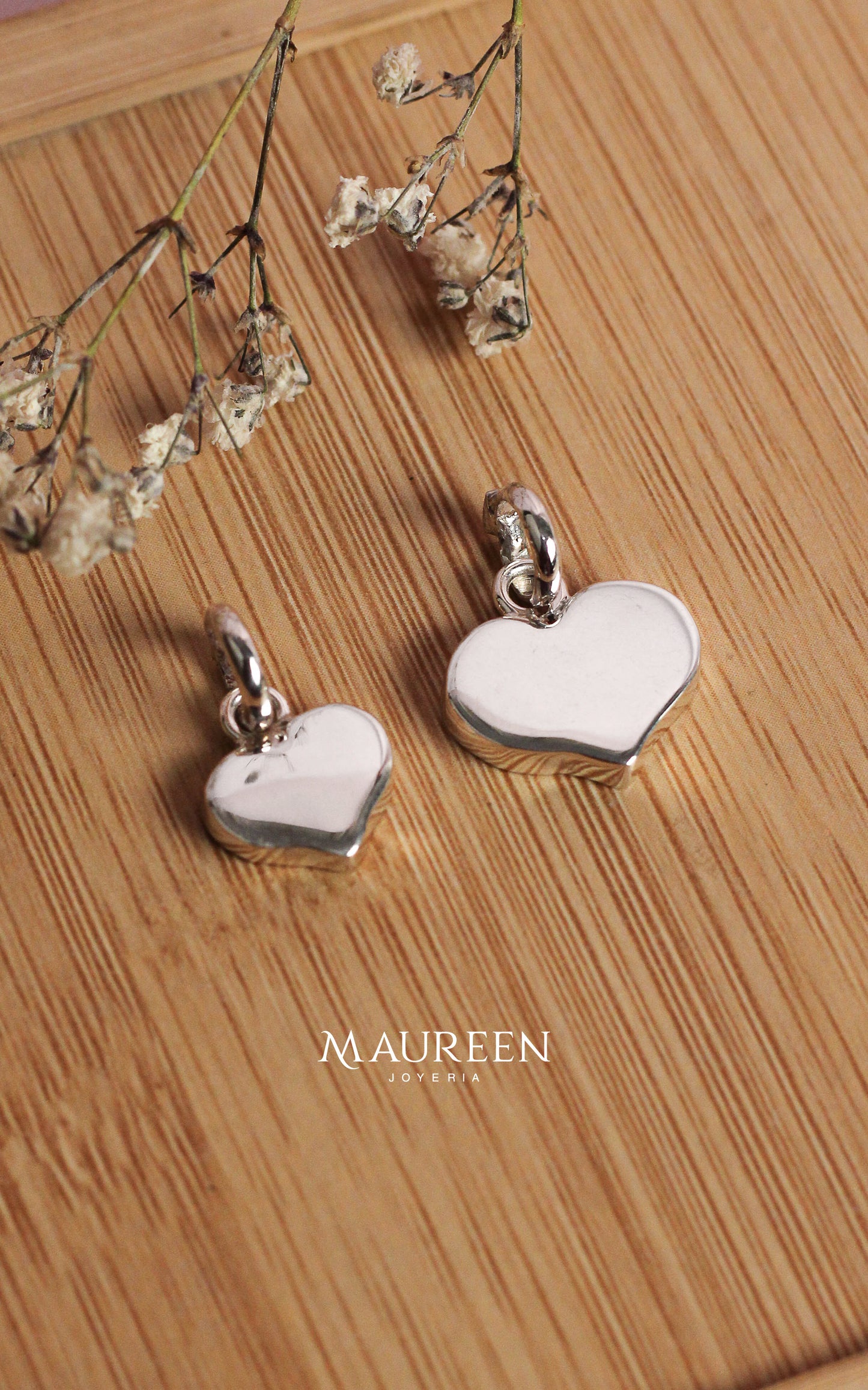 Dijes corazon electroformatura - plata