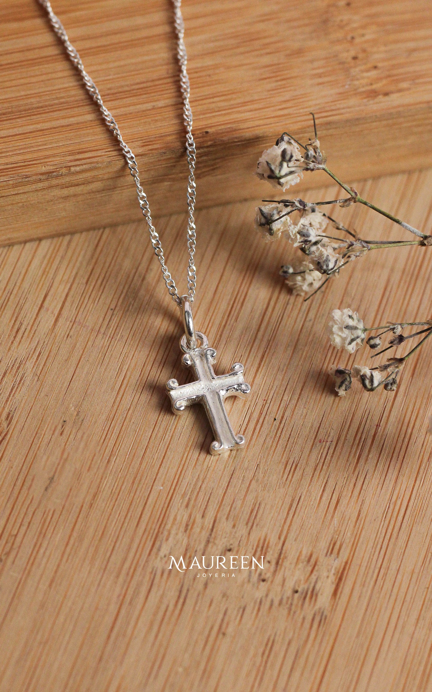 Dije mini cruz jesucristo - plata