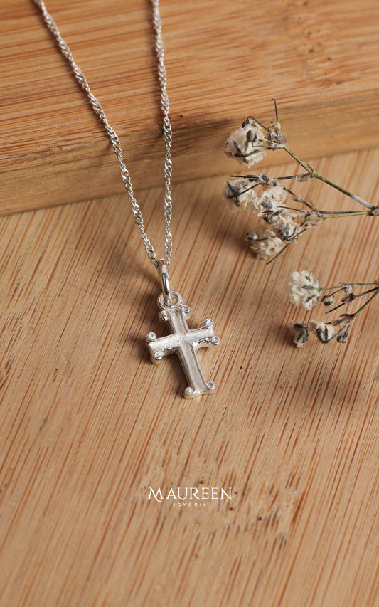 Dije mini cruz jesucristo - plata