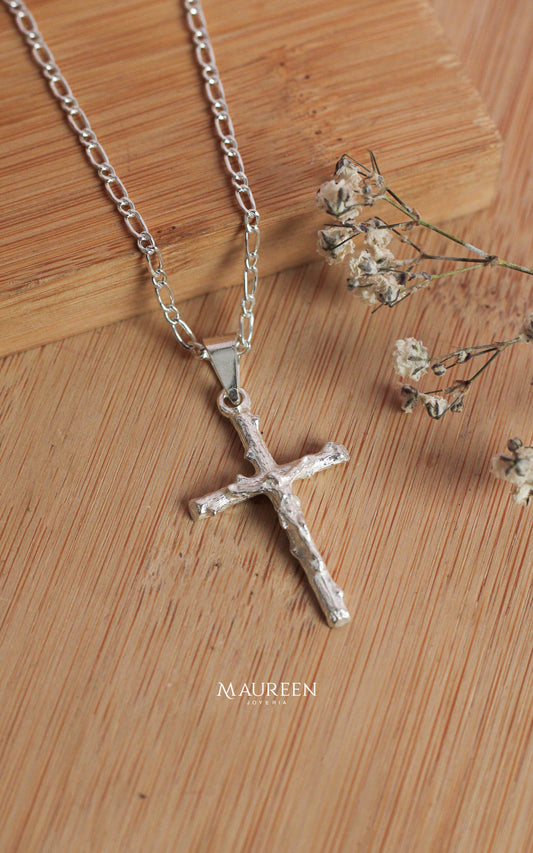 Dije cruz amaderado con jesucristo - plata