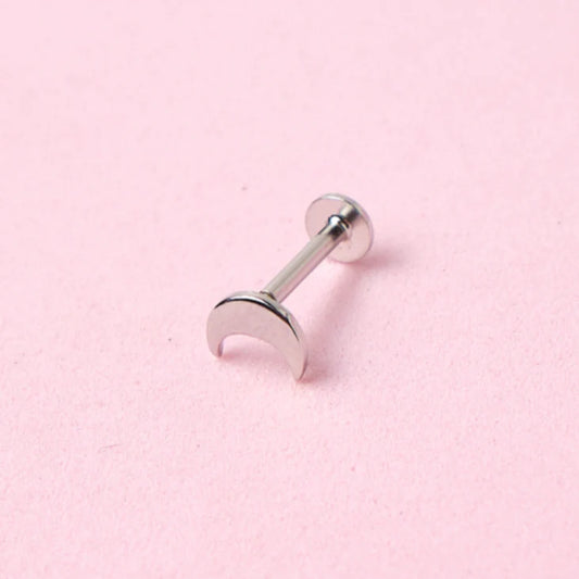 Arete piercing luna - Plata
