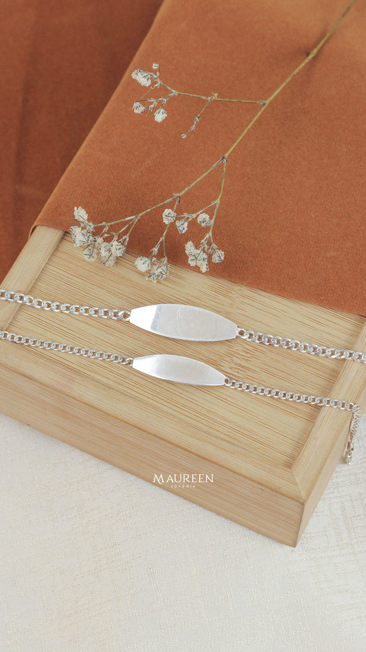 Esclava ovalada cadena lomo de corvina - Plata