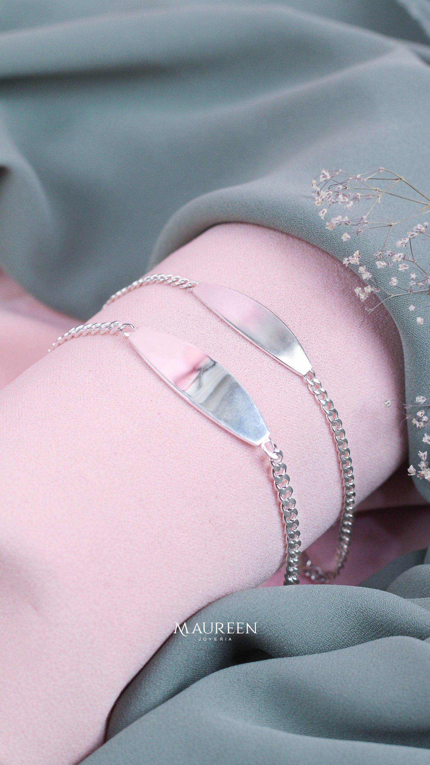 Esclava ovalada cadena lomo de corvina - Plata