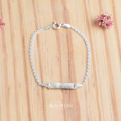 Esclava cuadrada cadena Bismark para mujer - Plata