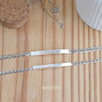 Esclava cuadrada cadena gucci para pareja  - Plata