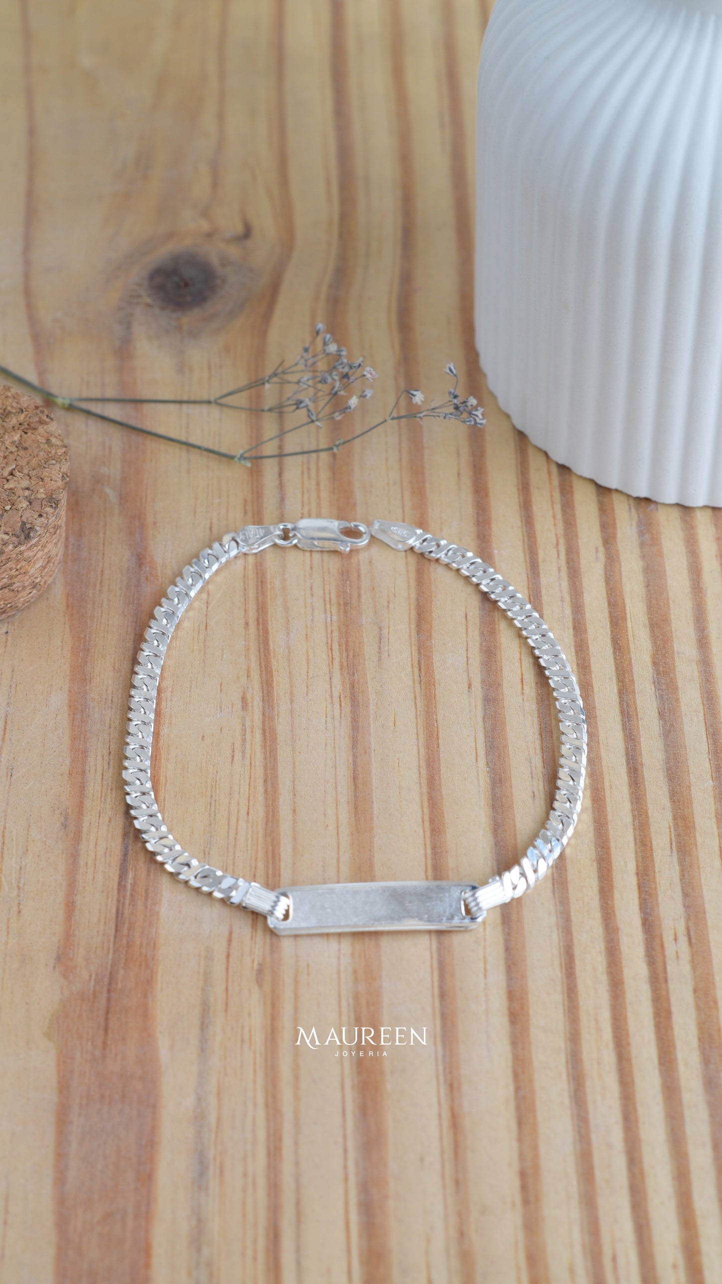 Esclava cuadrada cadena gucci hombre  - Plata
