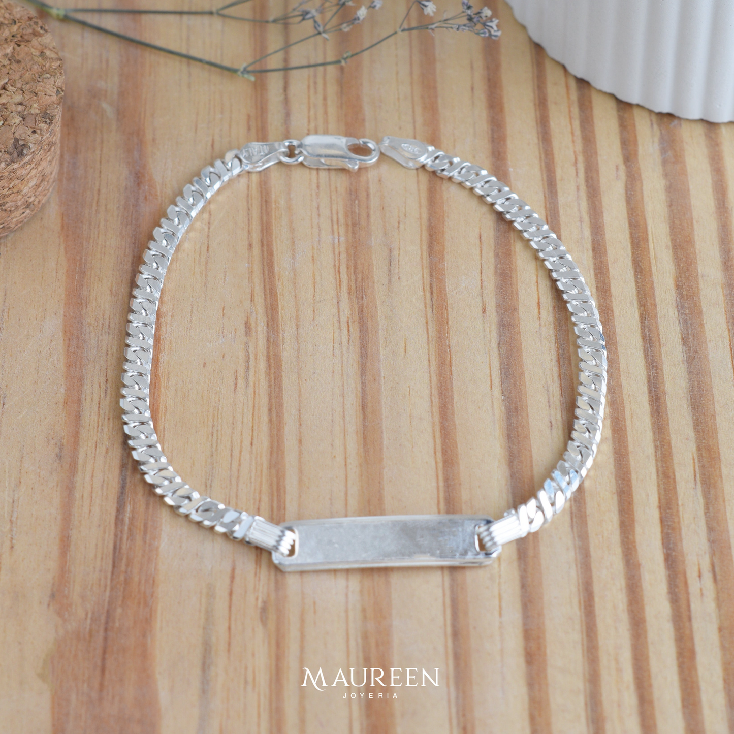 Esclava cuadrada cadena gucci hombre  - Plata