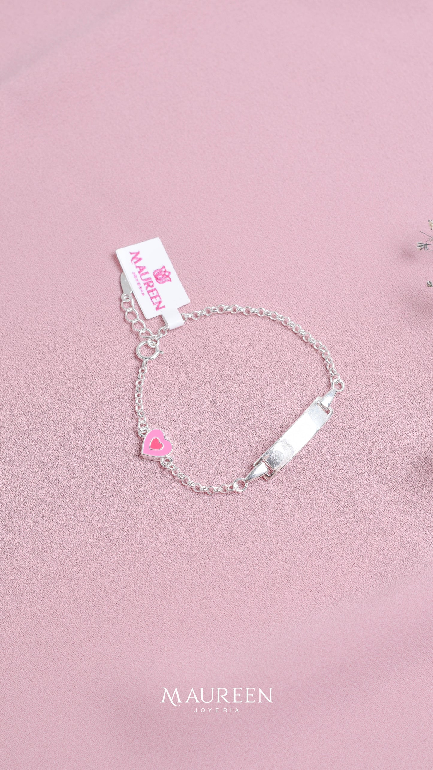 Esclava con corazon para niñas  - Plata