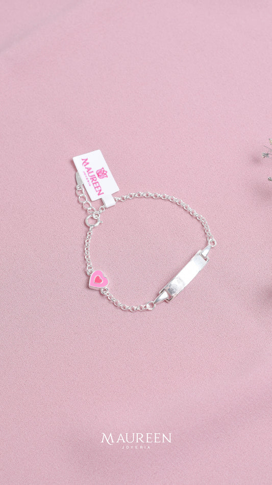 Esclava con corazon para niñas  - Plata