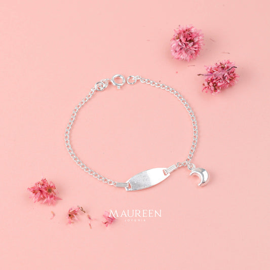 Esclava para niña dije de luna  - Plata