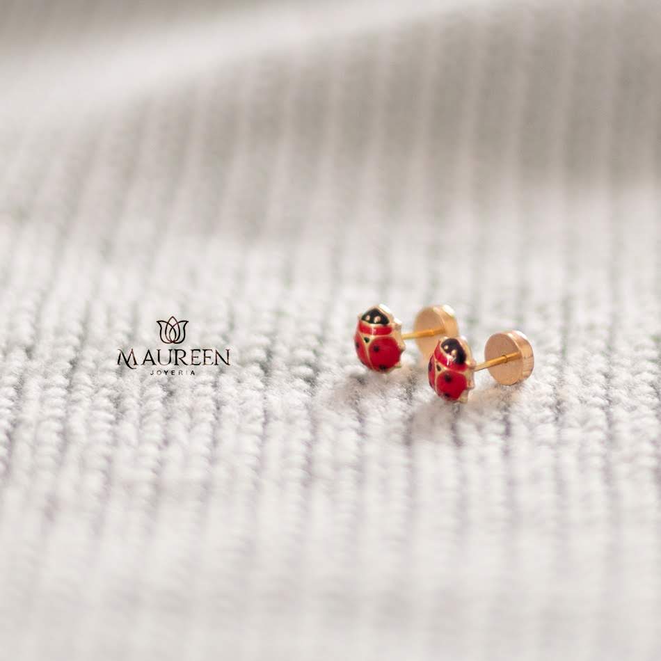 Aretes abridores de mariquita - Oro
