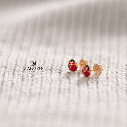 Aretes abridor mariquita pequeña - Oro