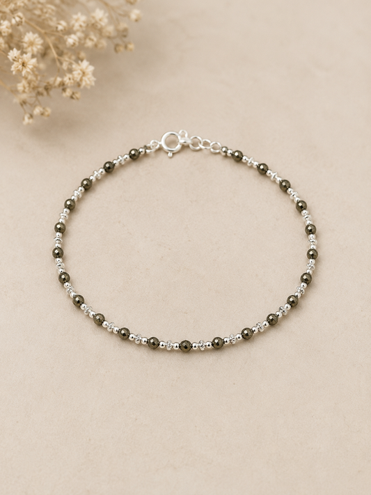 Pulsera pirita y shakira - Plata