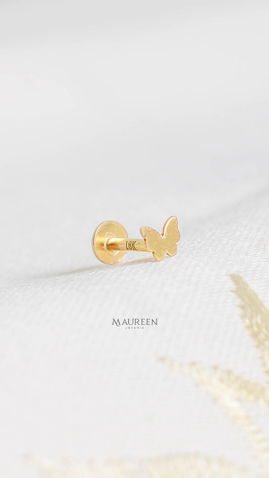 Arete piercing mariposa - Oro