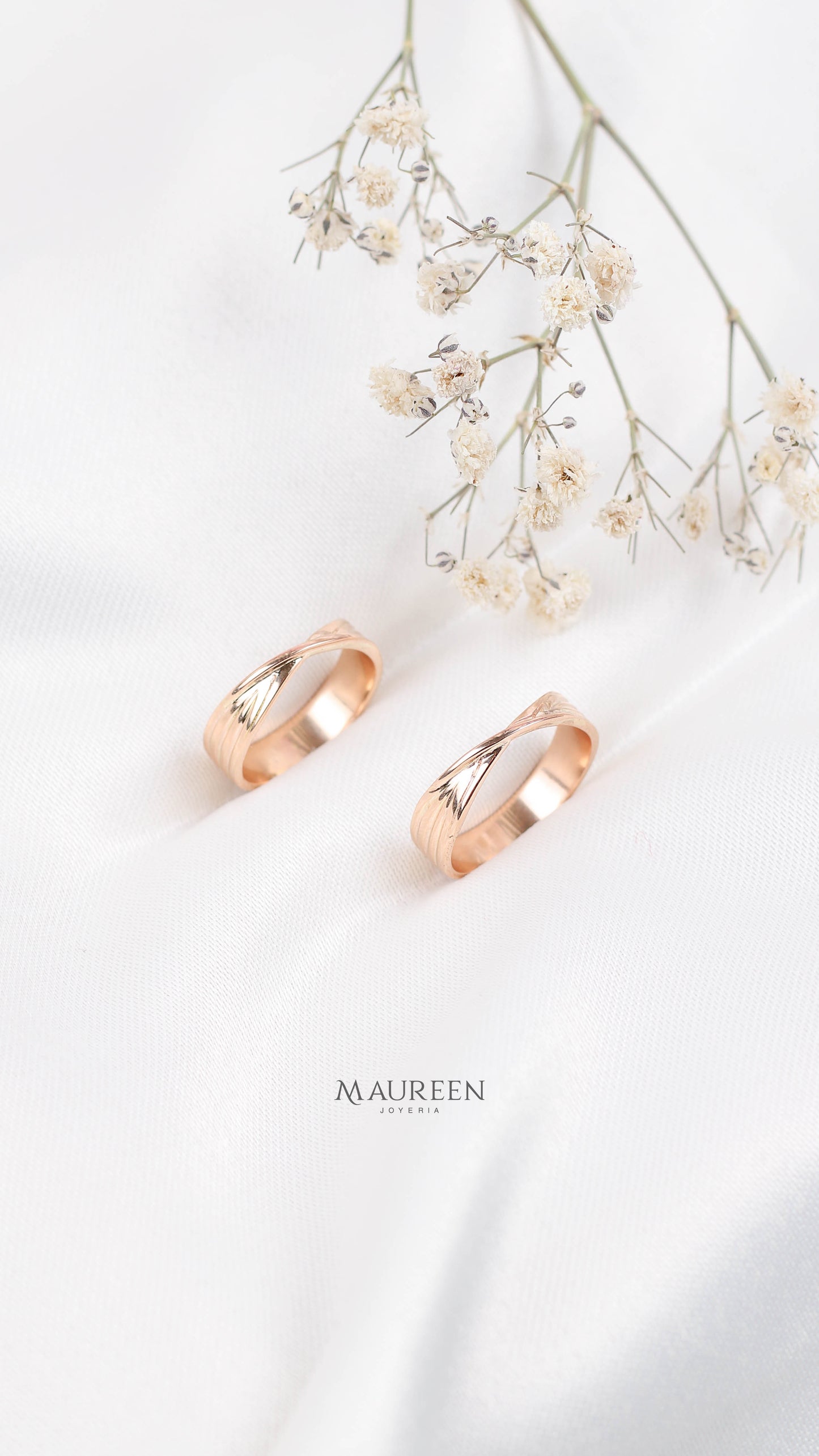 Aros de matrimonio trenzado - Oro
