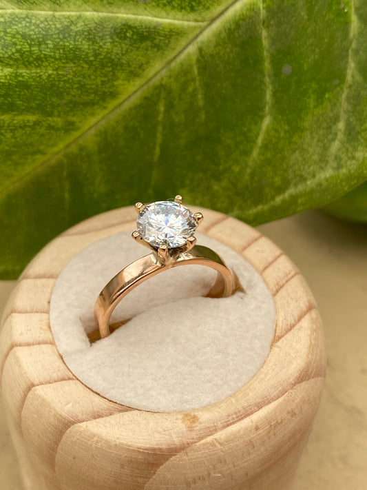 Anillo de compromiso plano - Oro