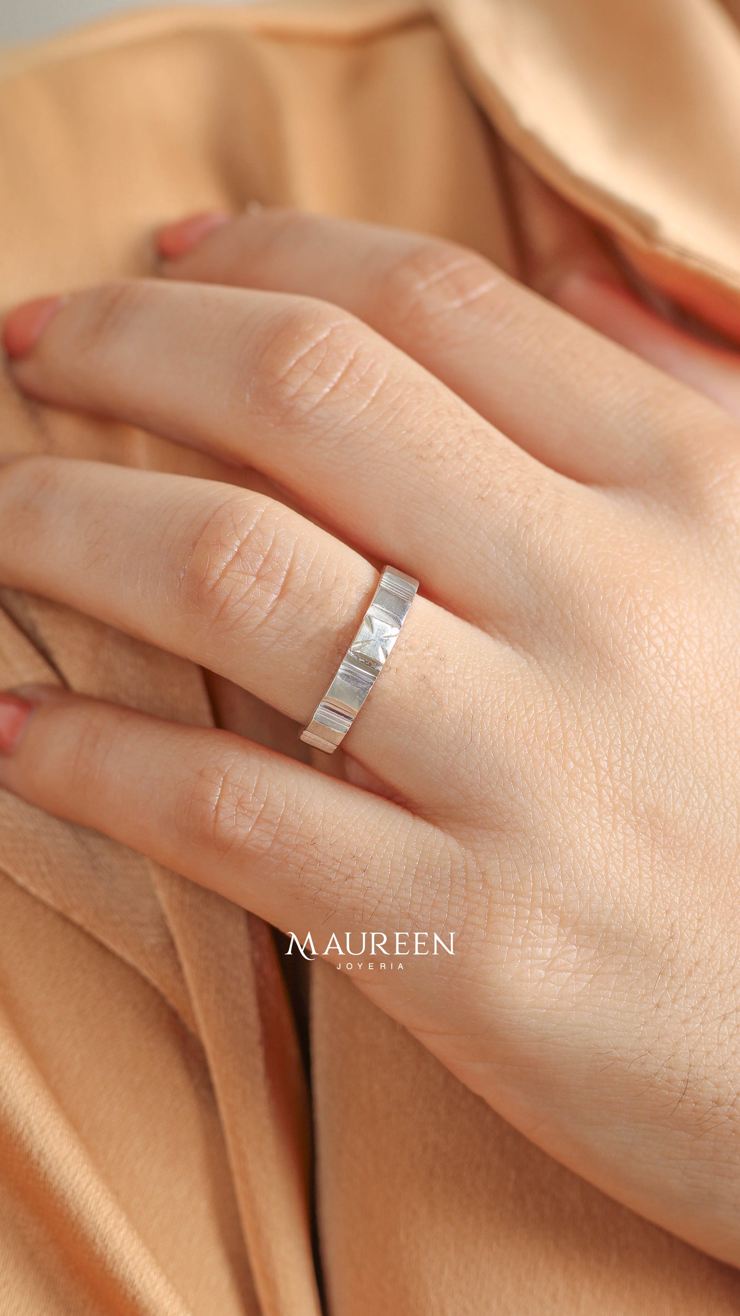 Anillos de promesa para pareja denario  Plata