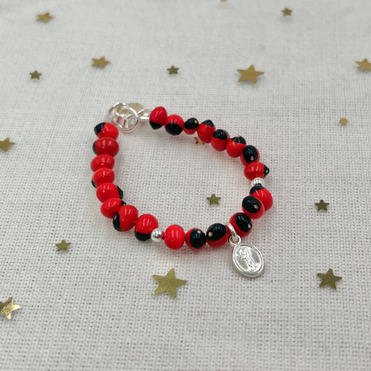 Pulsera de huayruro dije divino niño - Plata