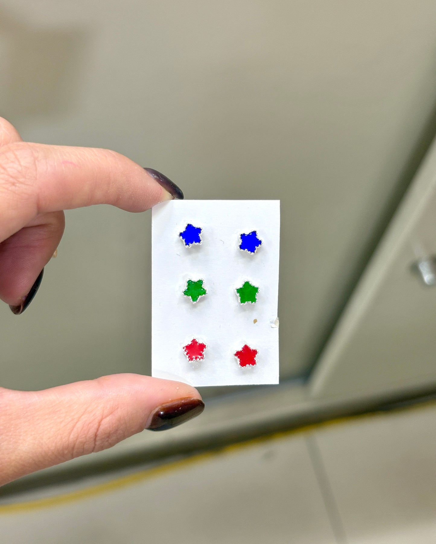 Arete tornillo estrella esmaltado - Plata