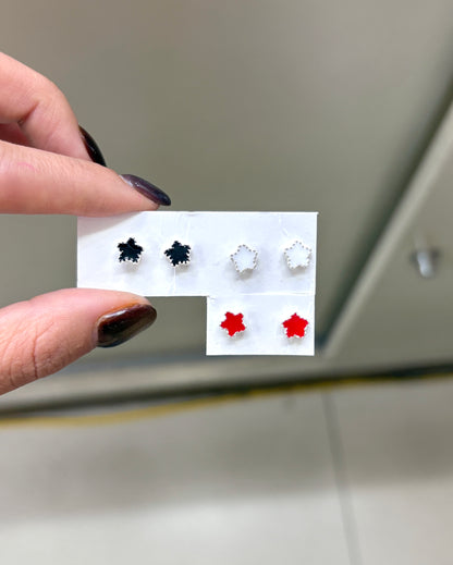 Arete tornillo estrella esmaltado - Plata