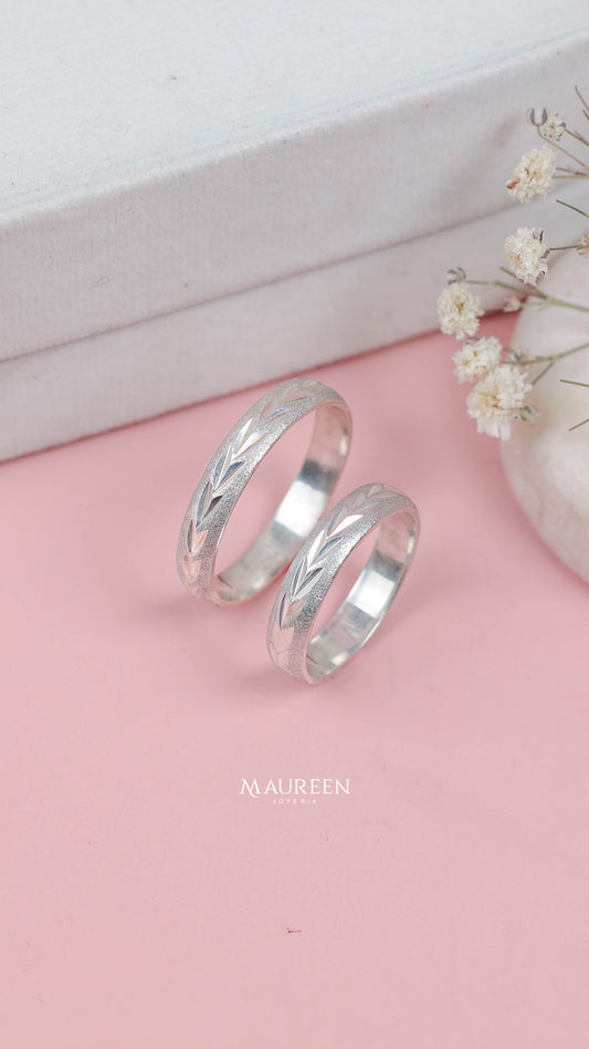 Aros de matrimonio diamantado espiga - Plata