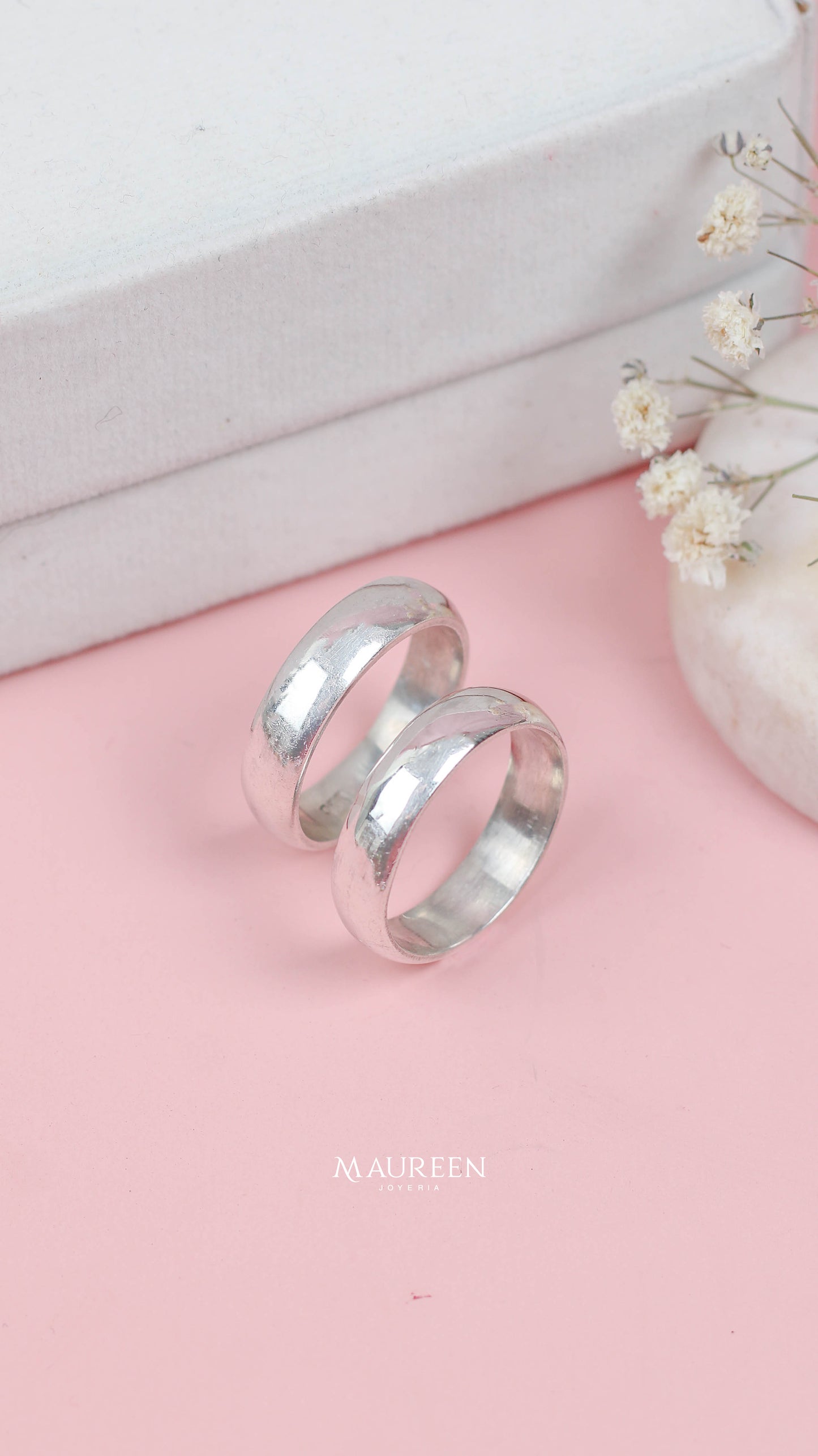 Aros de matrimonio diamantado  - Plata