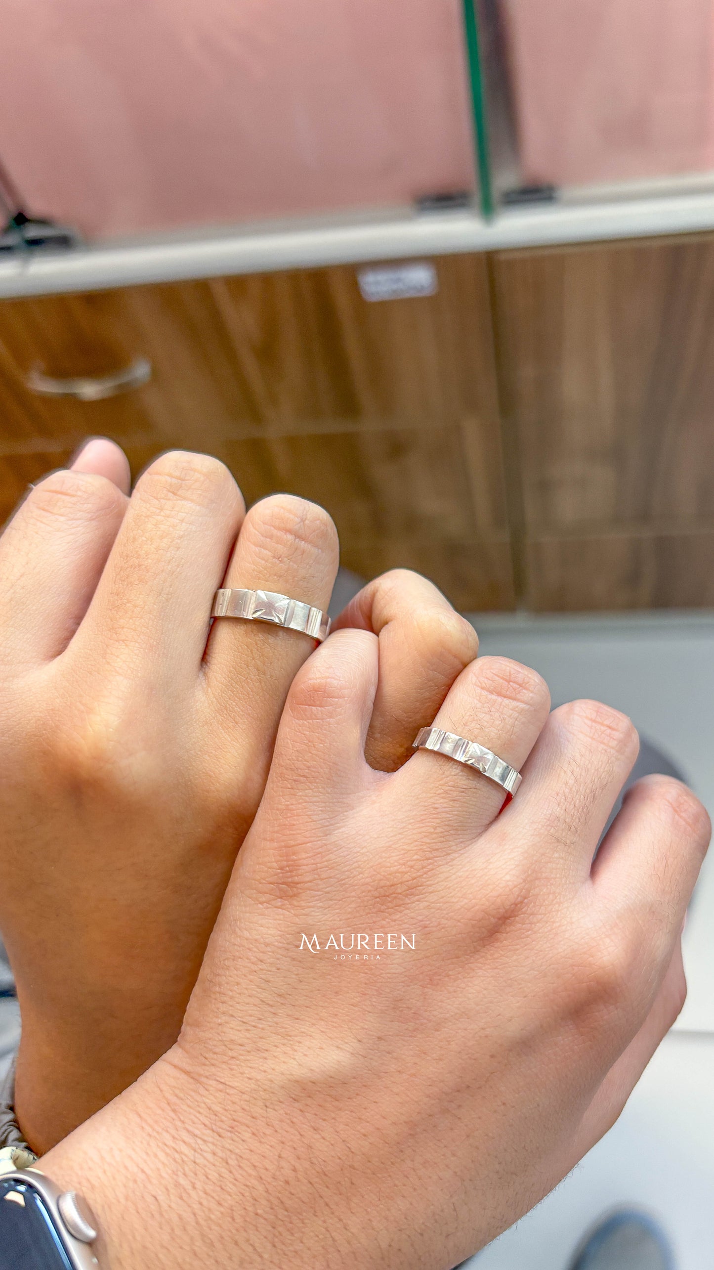 Anillos de promesa para pareja denario  Plata