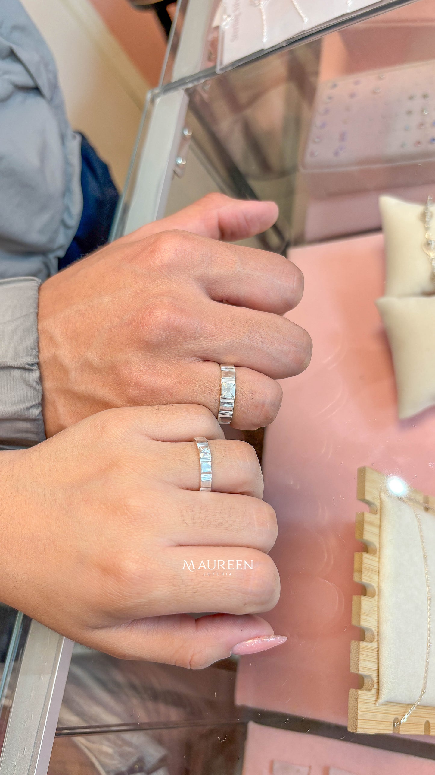 Anillos de promesa para pareja denario  Plata