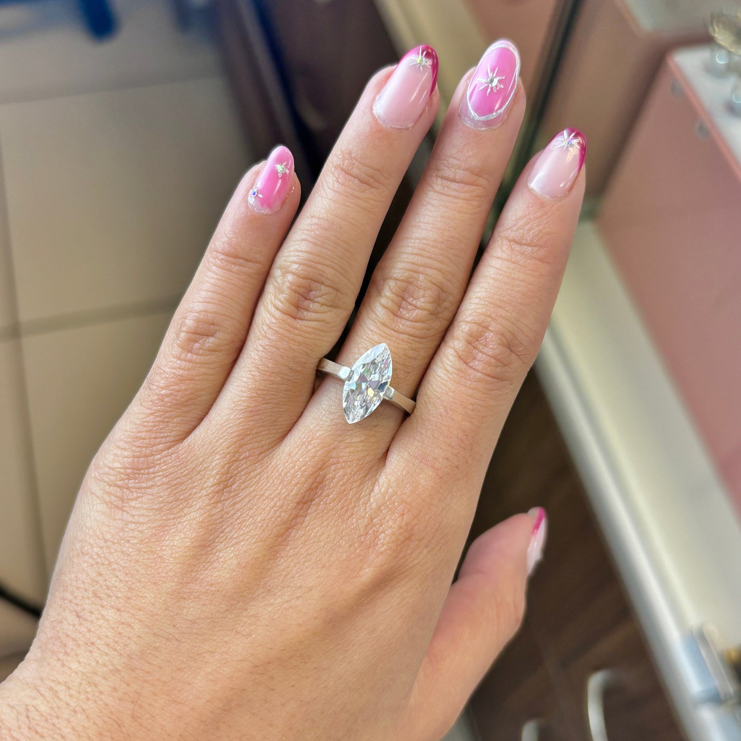 Anillo promesa marquesa  - Plata