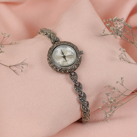Reloj entorchado marquesita - Plata