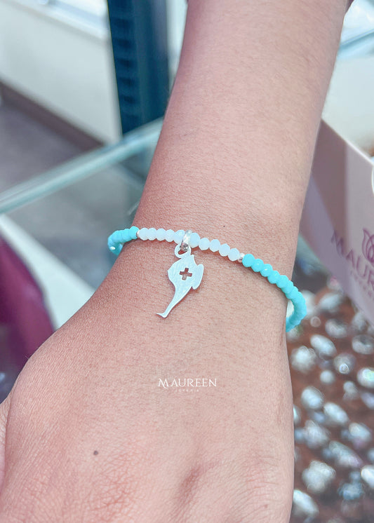 Pulsera dije Lampara de Enfermera y murano - Plata